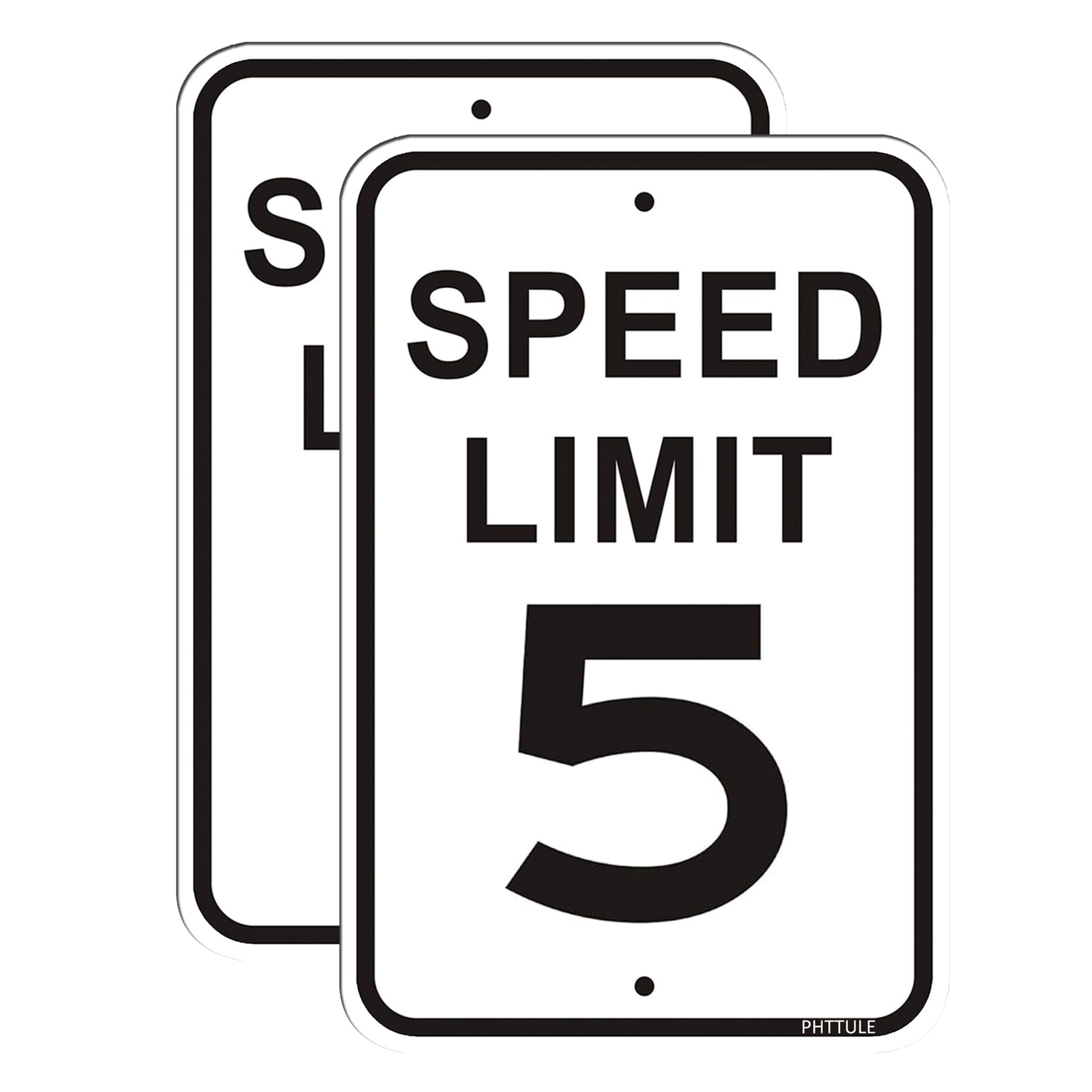 Speed Limit 5 MPH Sign 2 Pack 12 x 18 inches Slow Down Sign Reflective 40Mil …