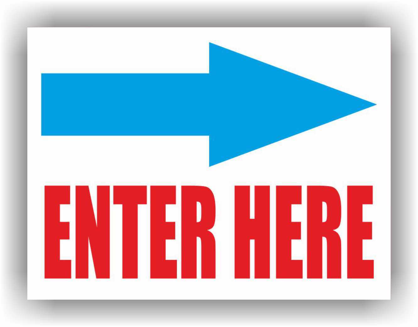 ENTER HERE Yard Sign Corrugate Plastic with H-Stakes Welcome Now Open Lawn Sign