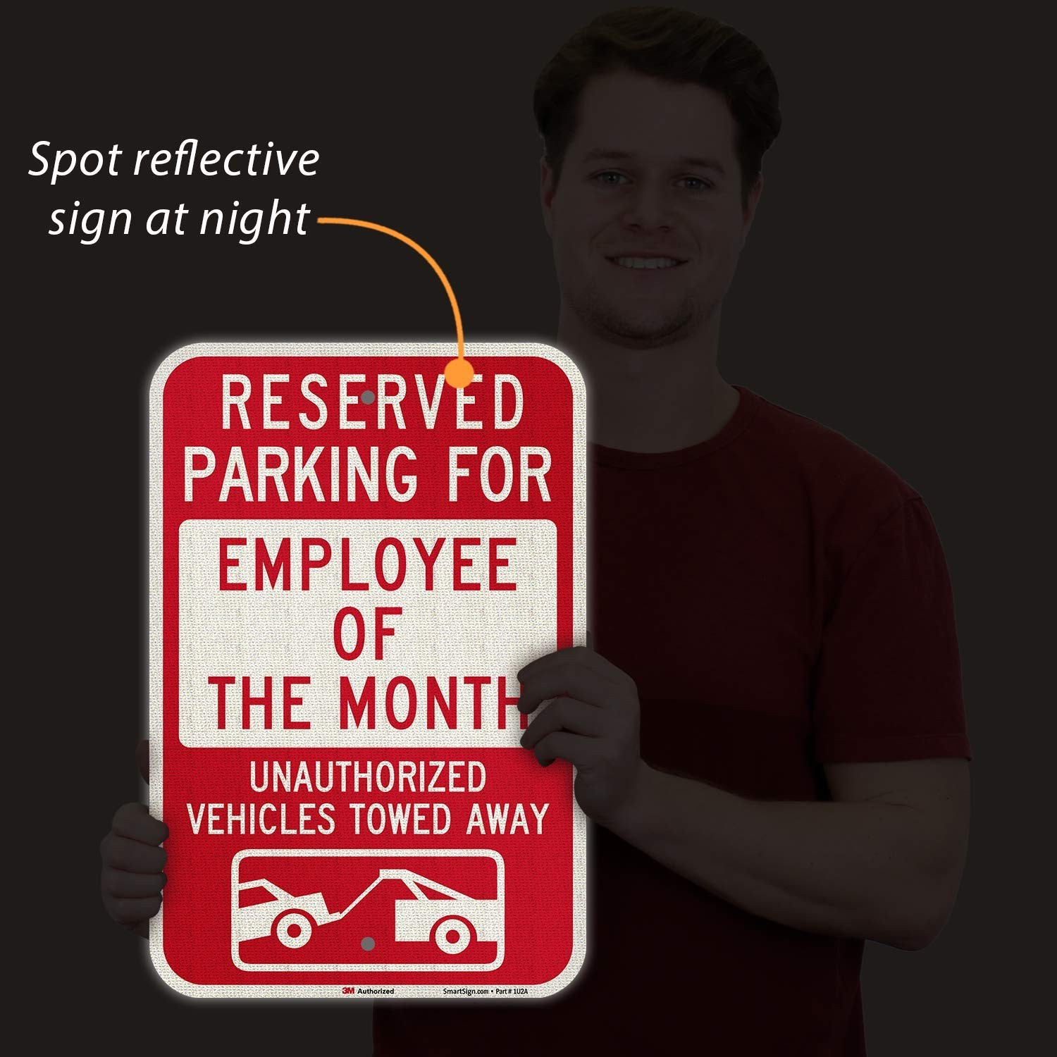 SmartSign-K-5090-EG “reserved Parking Employee Month” Sign 12″ x 18″ 3M
