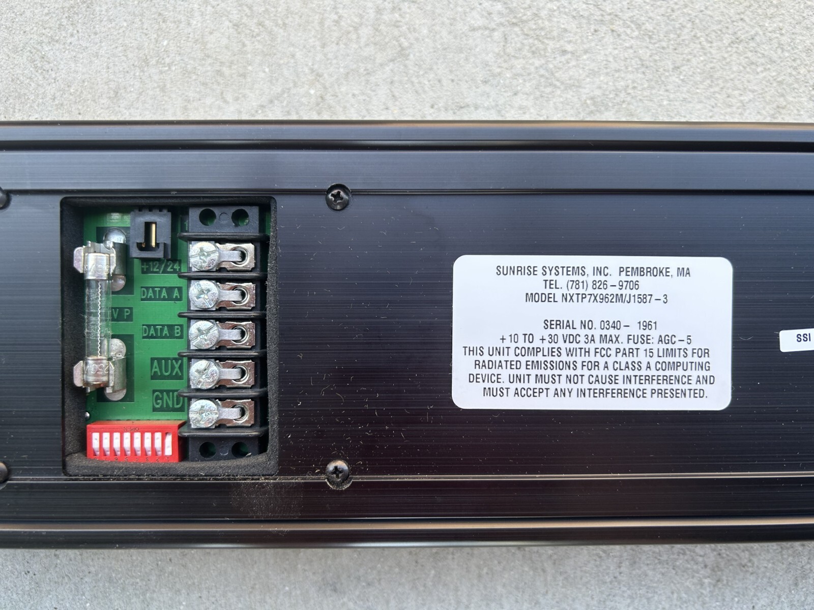 Sunrise Systems Transit Display Series LED Sign Model NXTP7X962M/J1587-3