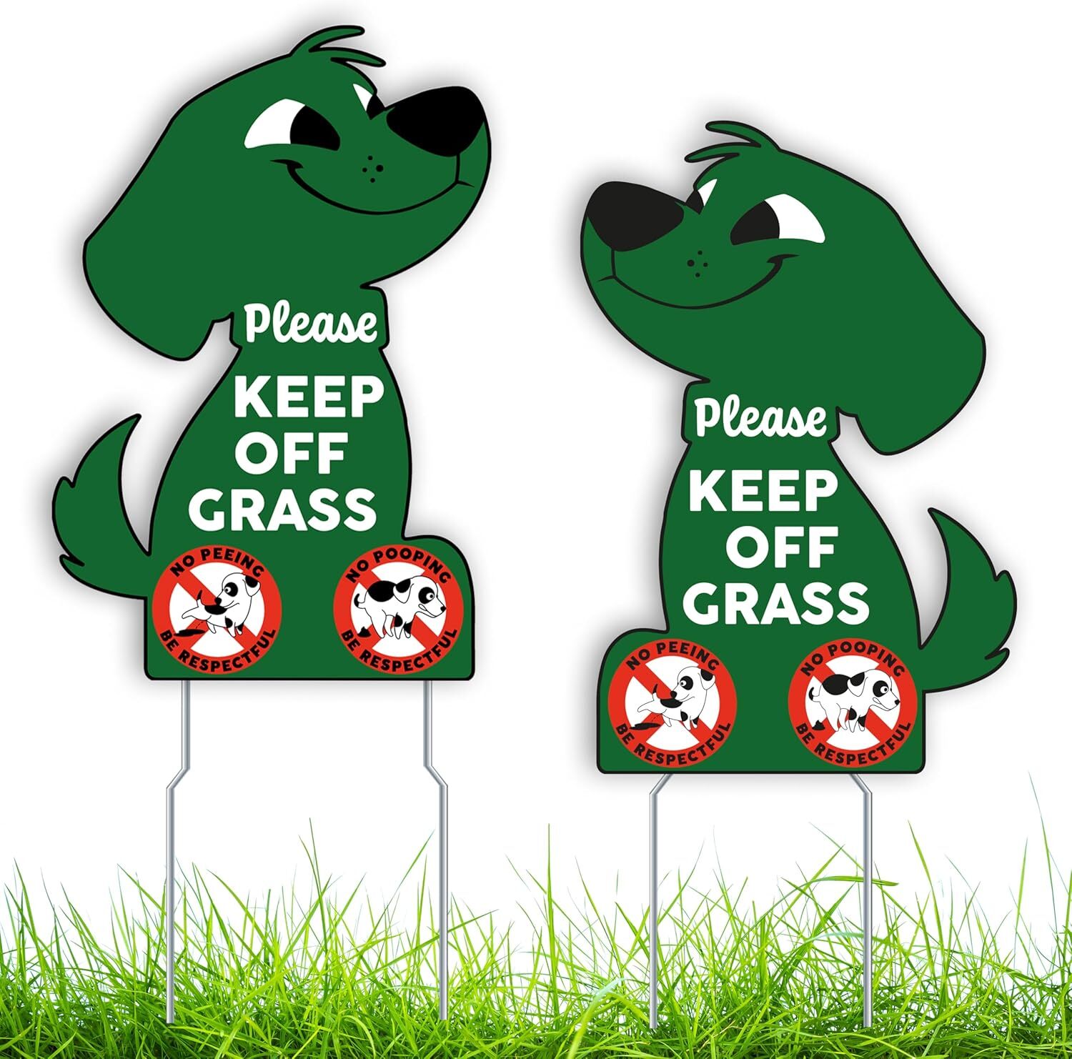 2 PC Keep off Grass Sign – 8X12 Double Sided Coroplast No Peeing Dog Signs for Y
