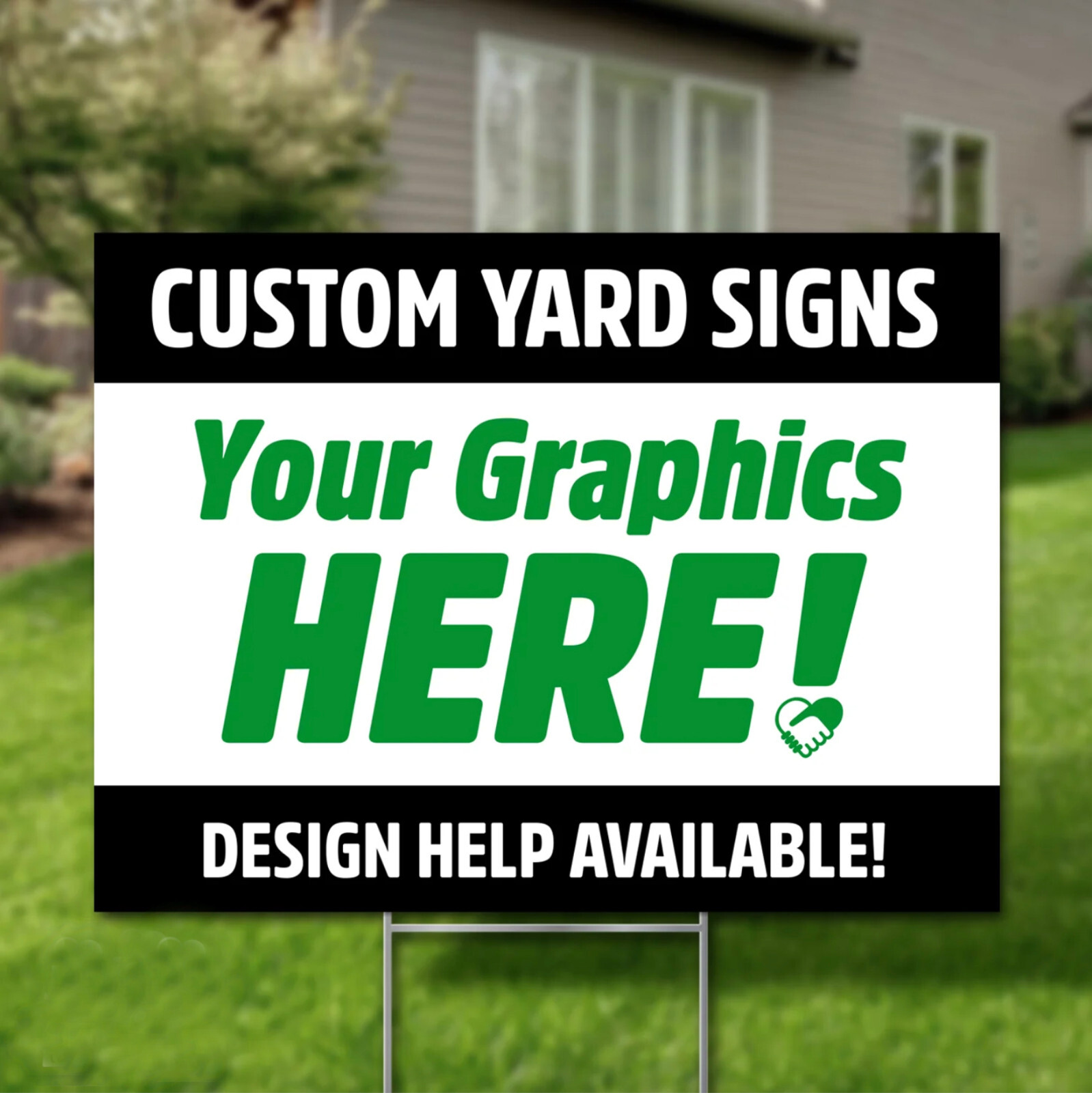 Custom YARD SIGNS Lawn Signage 12×18 / 18×24 Personalized Full Color Double Side