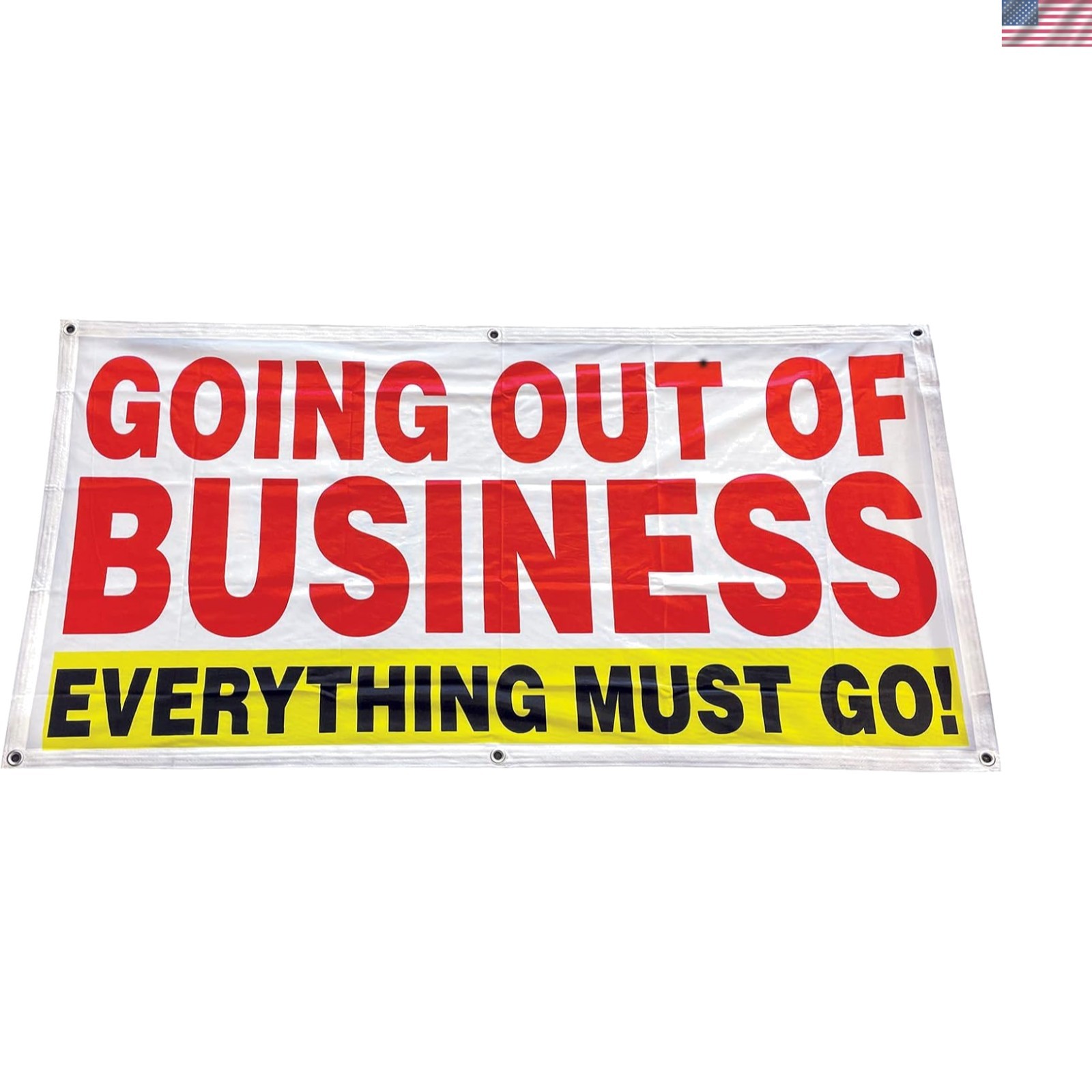 Reinforced 2×4 Ft GOING OUT OF BUSINESS Fabric Sign – Easy to Mount & Display