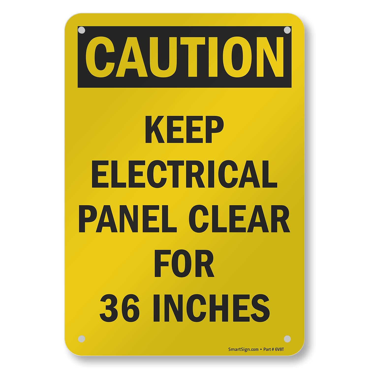10×7 inch Caution Sign Keep Electric Panel Area Clear For 36 Inches Plastic