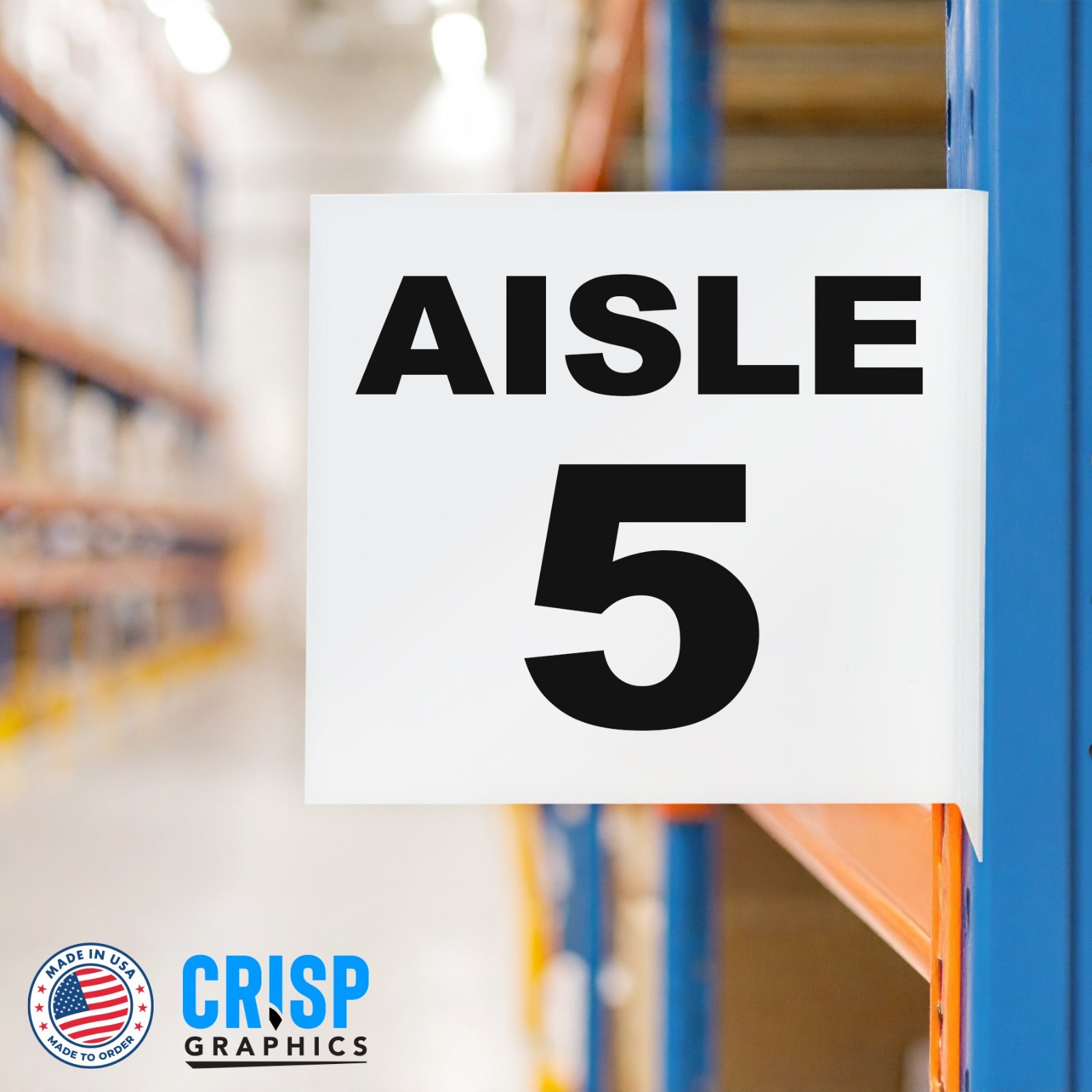 Warehouse Aisle Marker Signs – Projecting Blade Signs – Bulk Quantity Sets
