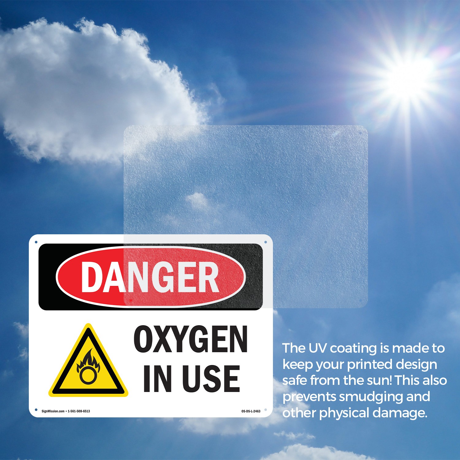 Oxygen In Use OSHA Danger Sign Metal, Plastic, Or Decal – 5 or 10 Pack