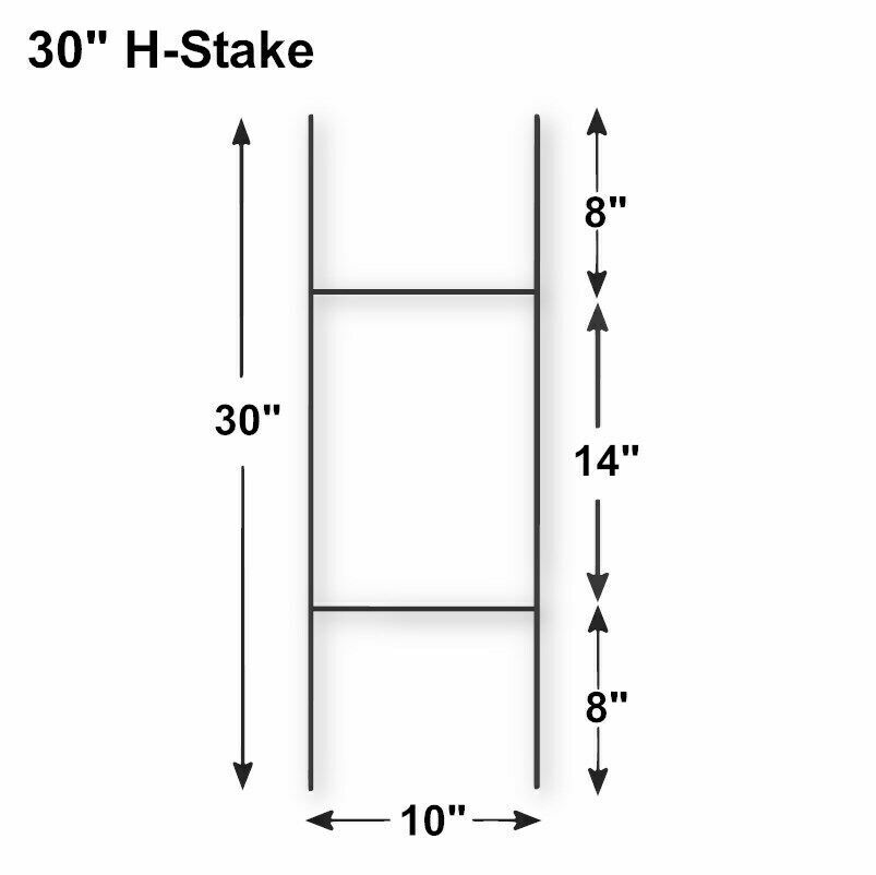 100 Pack- Custom Yard Signs-18×24-Full Color Design-Double Sided-Stakes Optional
