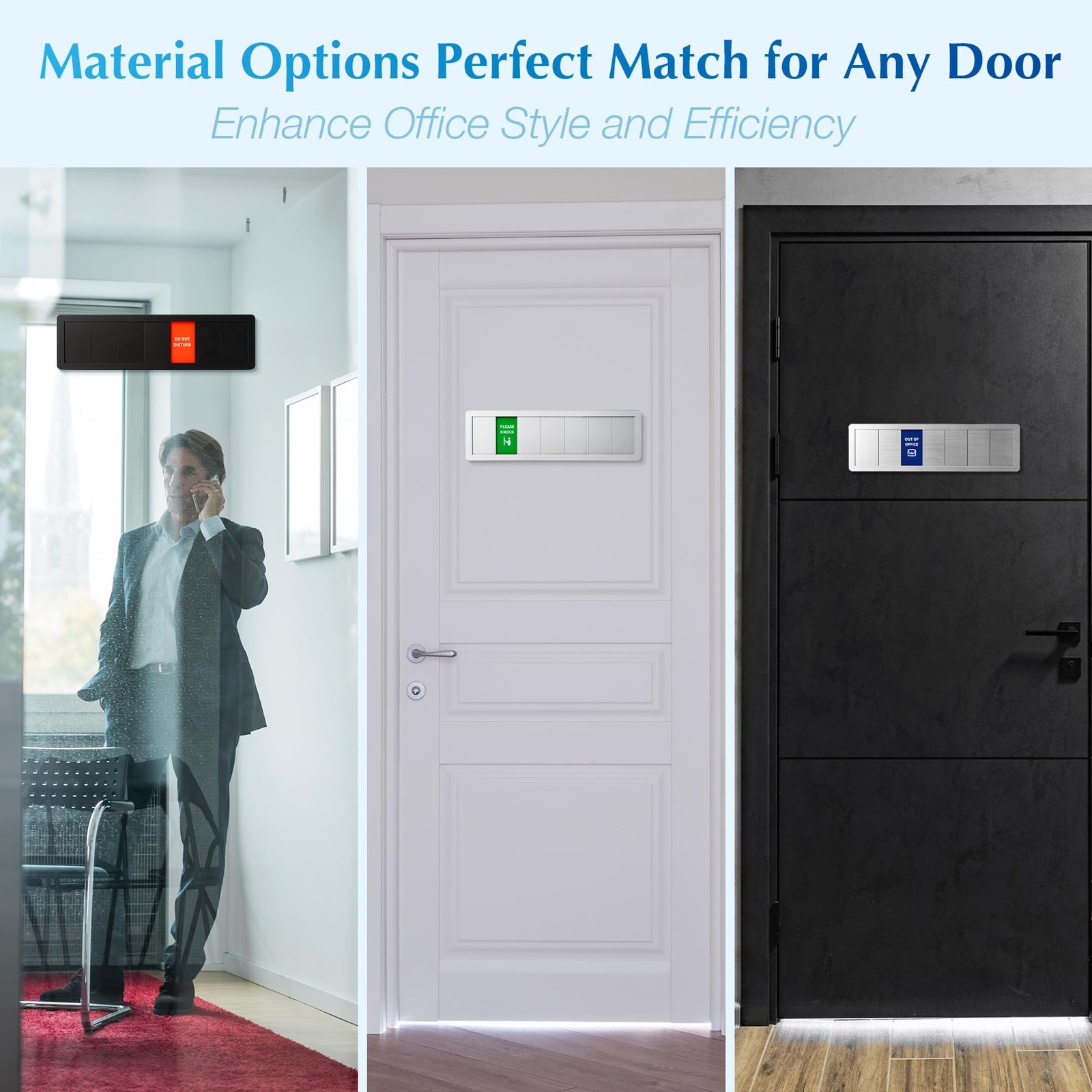 Office Door Signs,7 Options-Do Not Disturb, Out of Office, In a Meeting, Work…