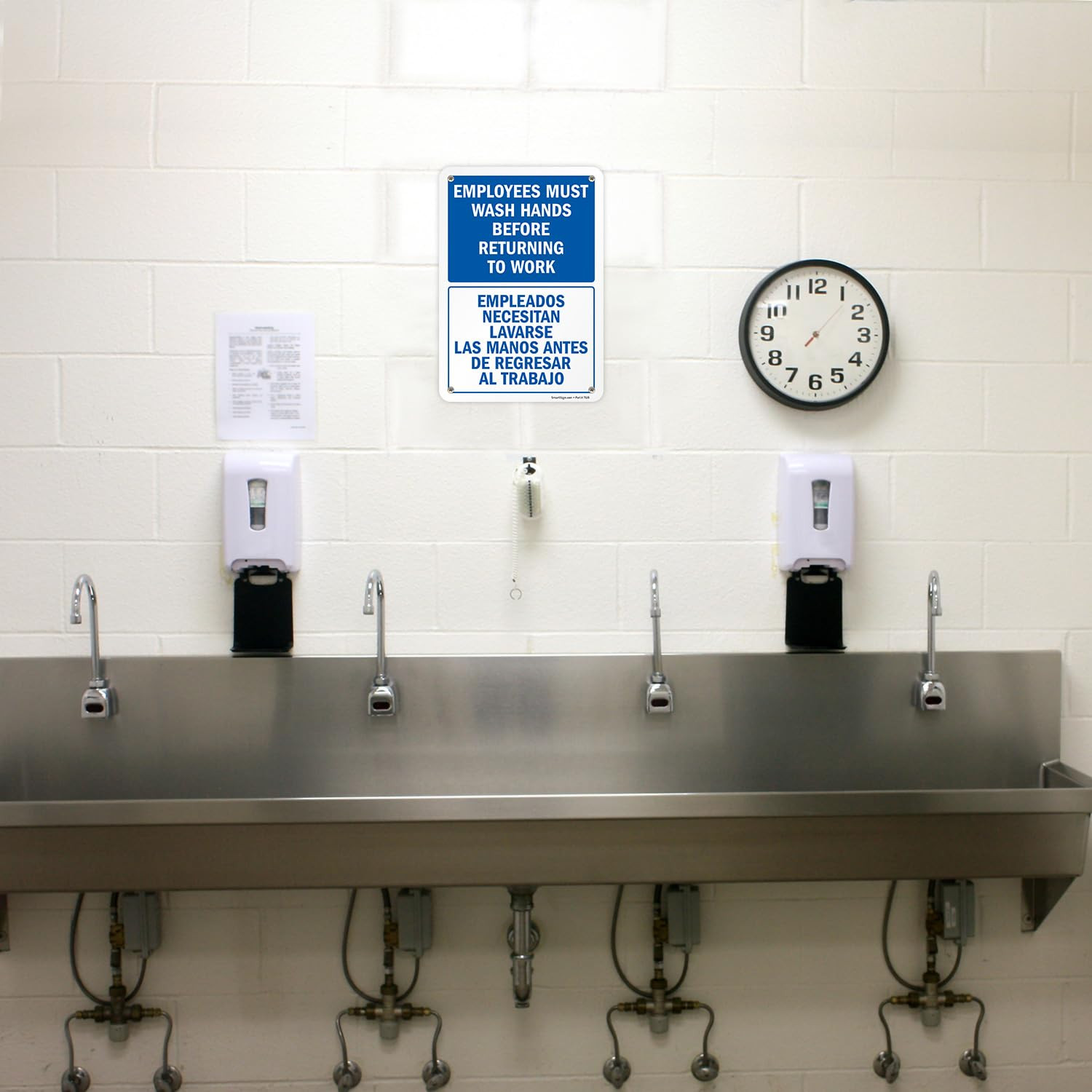 Smartsign 10 X 7 Inch “Employees Must Wash Hands before Returning to Work” Offic