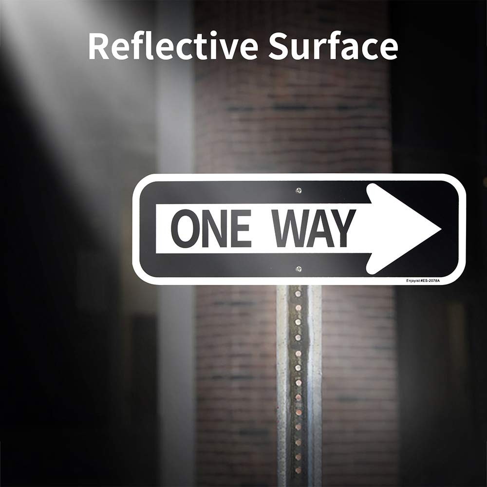 2-Pack Large One Way with Right Arrow Sign 18″x 6″ .04″ Aluminum Reflective S…