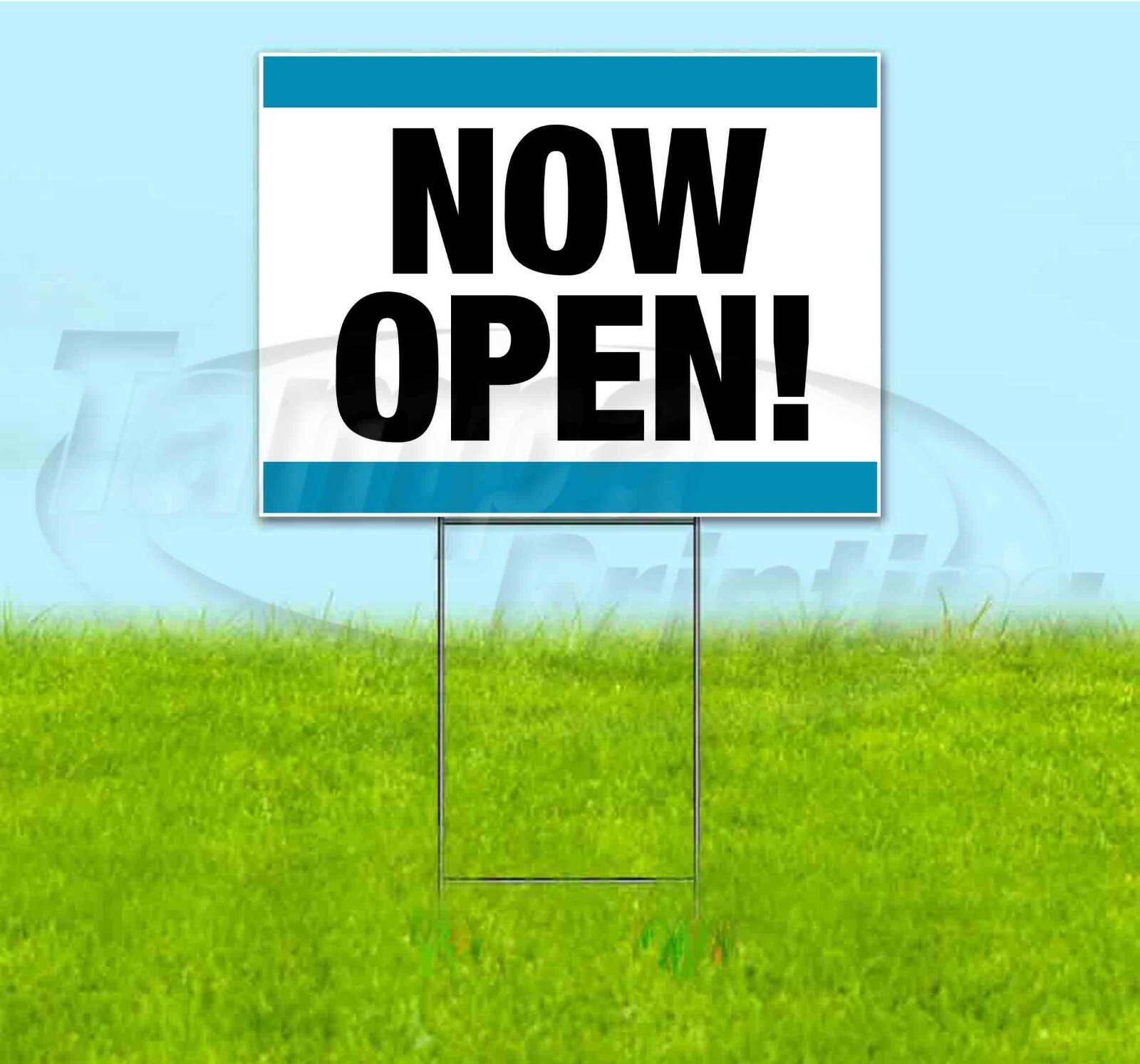NOW OPEN 18×24 Yard Sign WITH STAKE Corrugated Bandit BUSINESS USA GRAND OPENING
