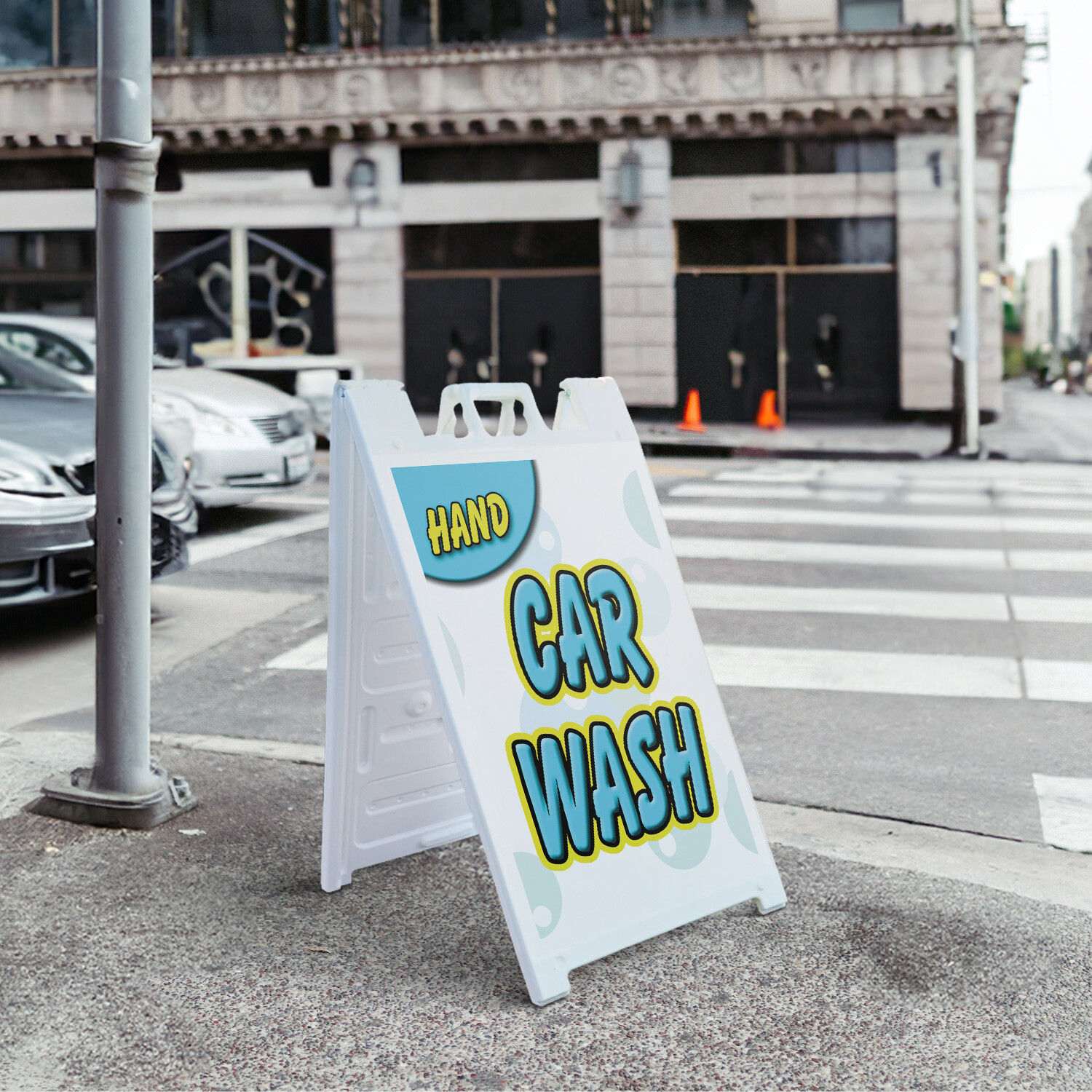 A-frame Sidewalk Hand Car Wash 24″ x 36″ Double Sided A-Frame Sidewalk Sign