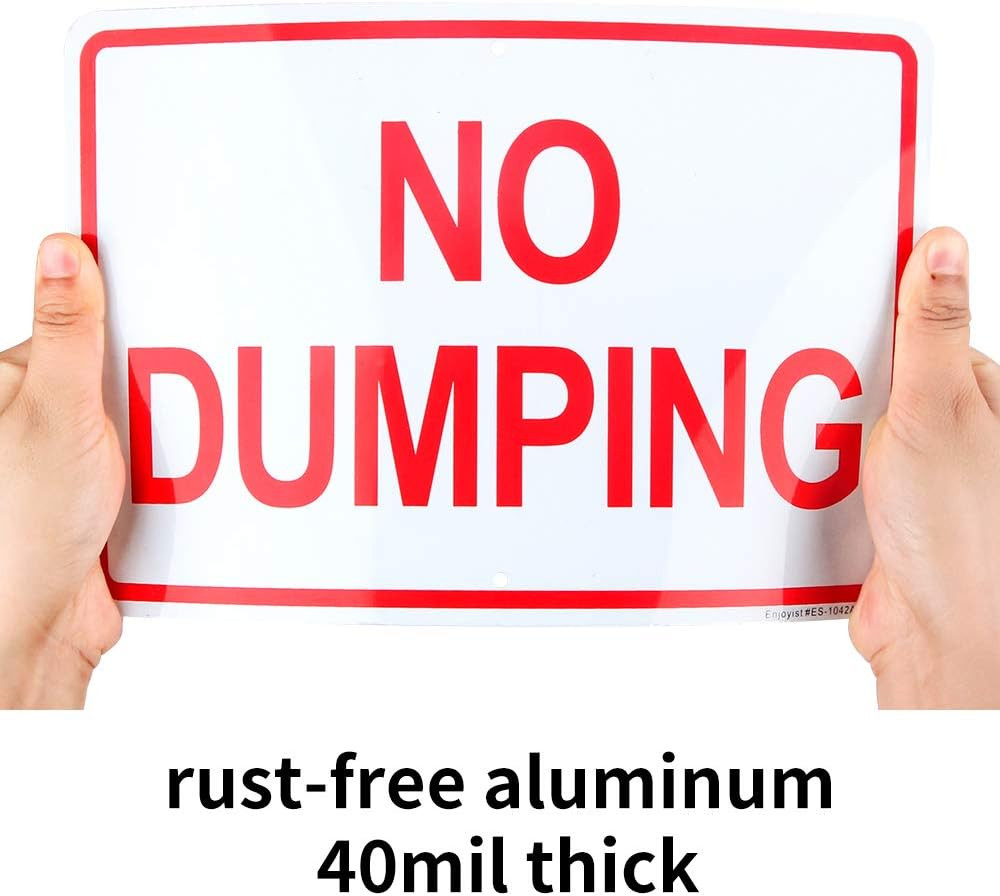 2 Pack No Dumping Sign, 10″X 7 04″ Aluminum Sign Rust Free AluminumUv Protected