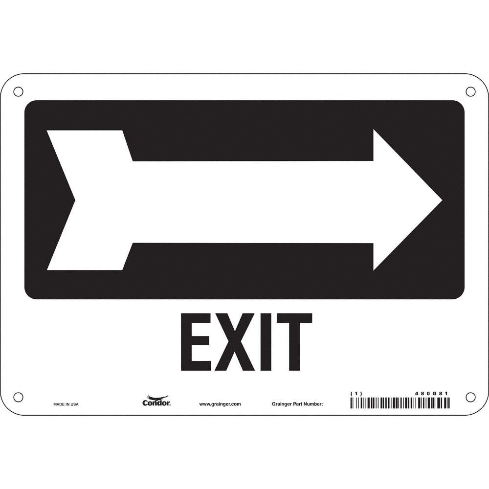 CONDOR 480G81 Safety Sign,7 in x 10 in,Polyethylene 480G81