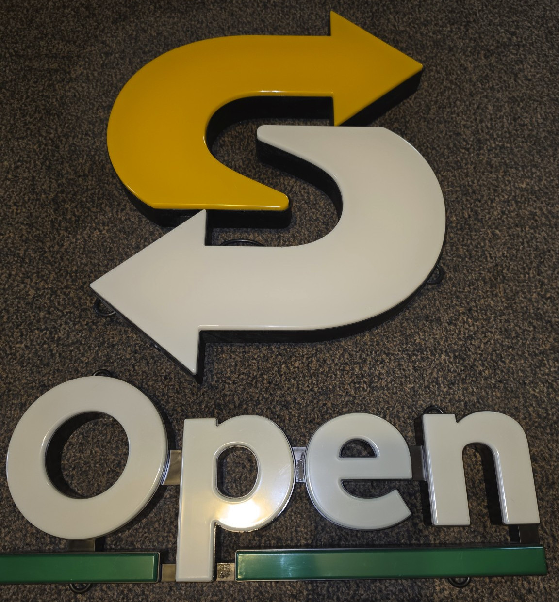 Subway Indoor LED Open Sign Display & Wireless Remote Authentic