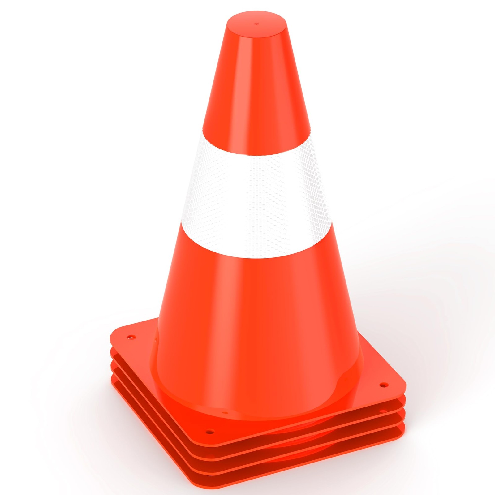 9 inch Traffic Safety Cones with Reflective Collars, [4 Pack] 9in, Orange