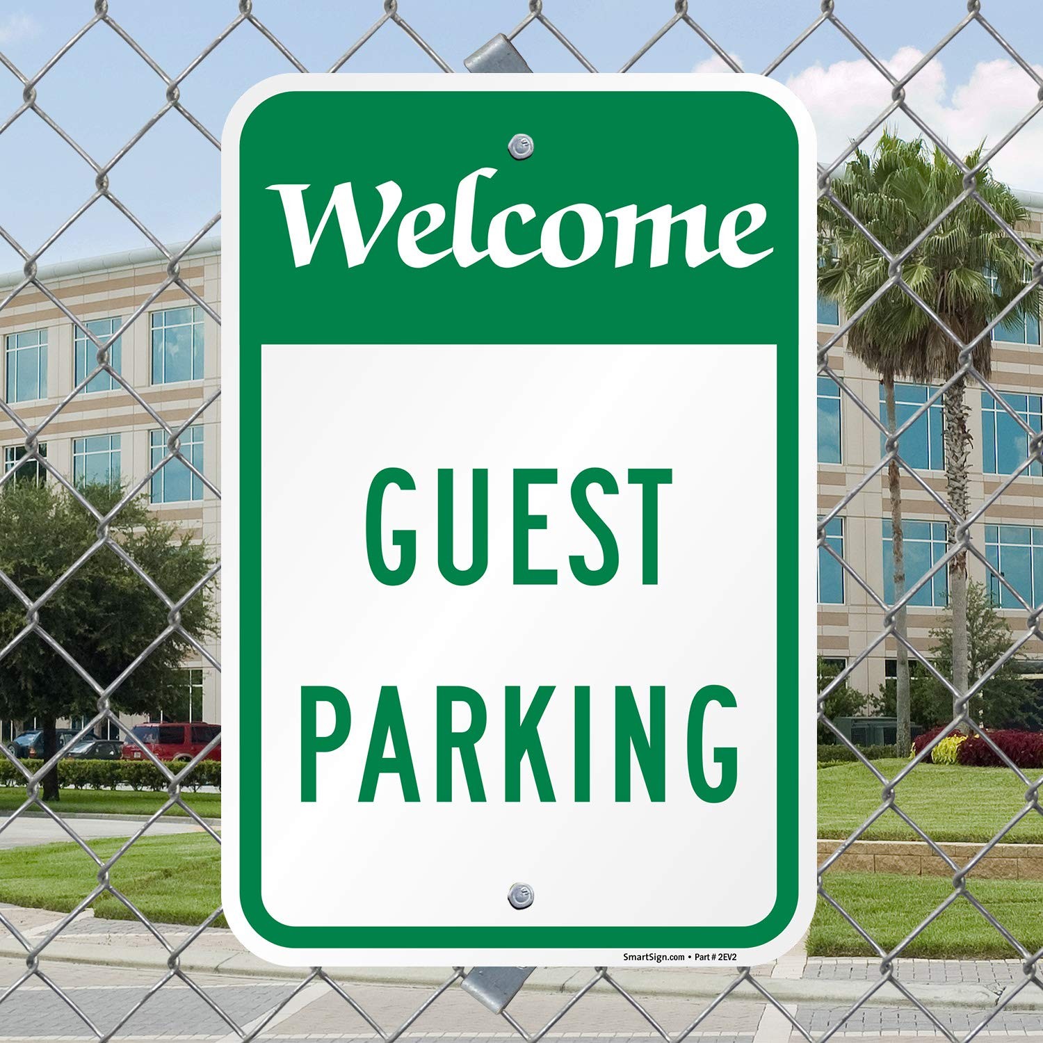 Welcome Guest Parking Sign 12×18 Inch Heavy Duty Aluminum Weatherproof