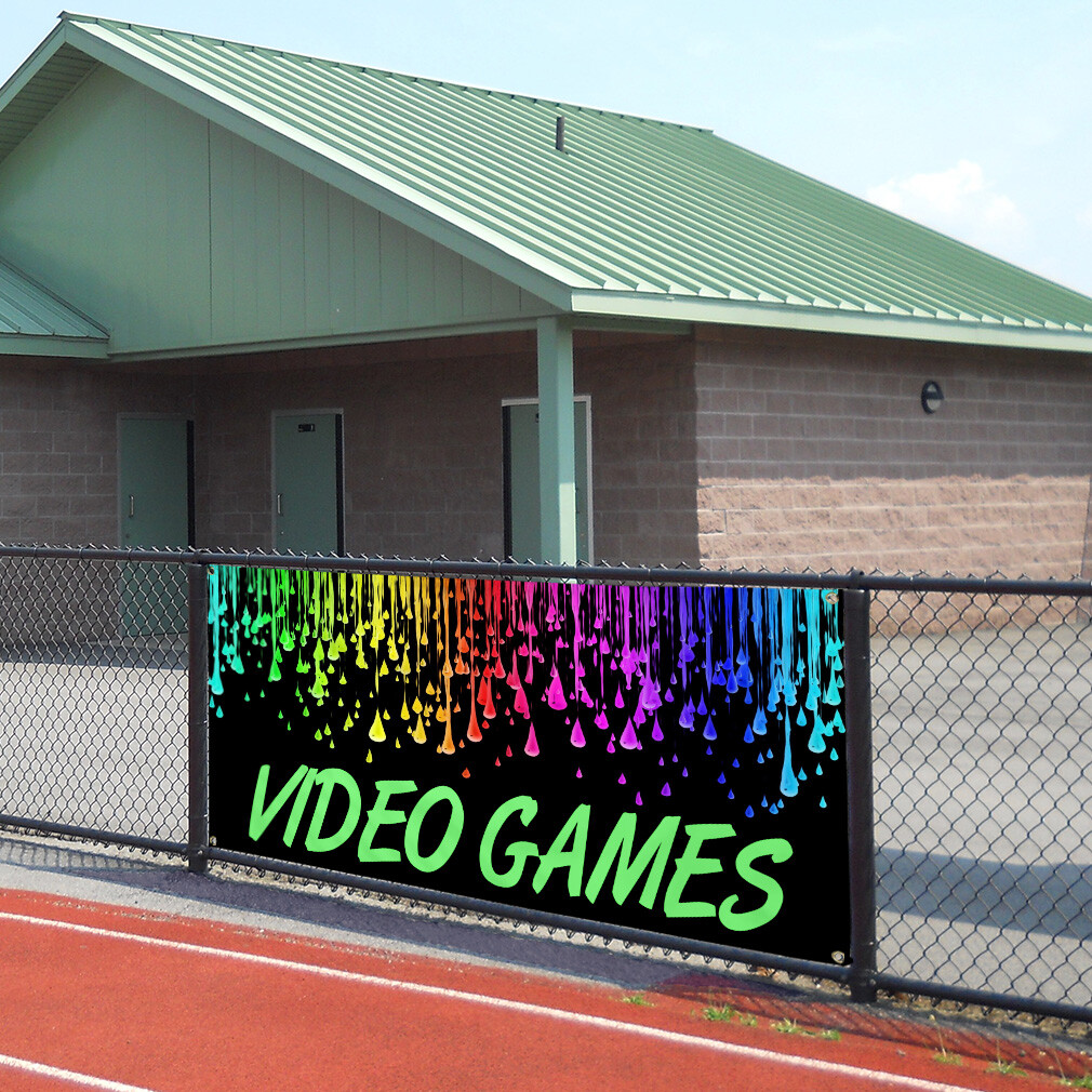 Vinyl Banner Multiple Sizes Video Games B Weatherproof Industrial Yard Signs