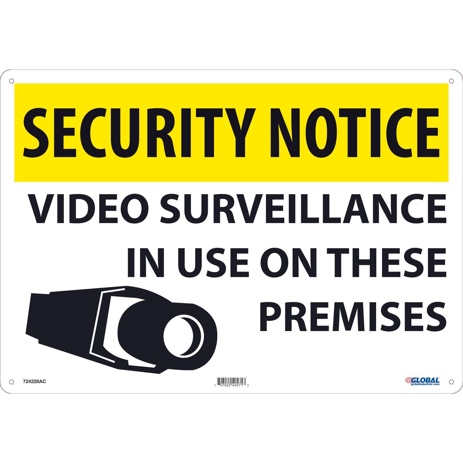 Security Notice Video Surveillance In Use Sign 14×20 Aluminum