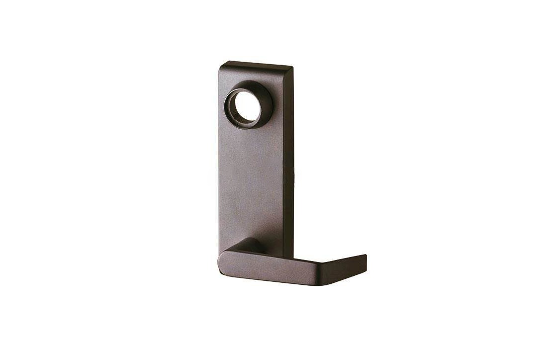Exit Trim – Nightlatch Lever x Escutcheon, Less Cylinder, Powder Coated Dark Bro