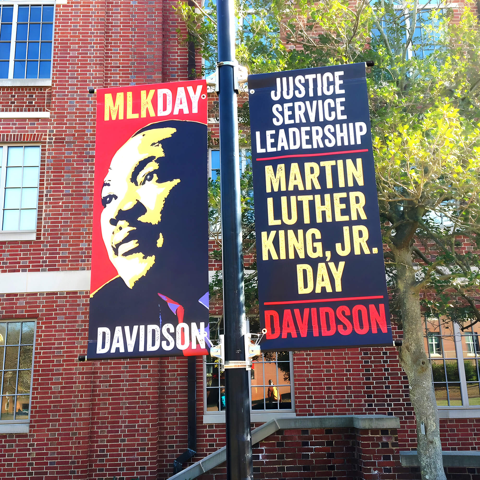 Anley Custom Street Light Pole Banner – Personalized Pole Banner Double Sided