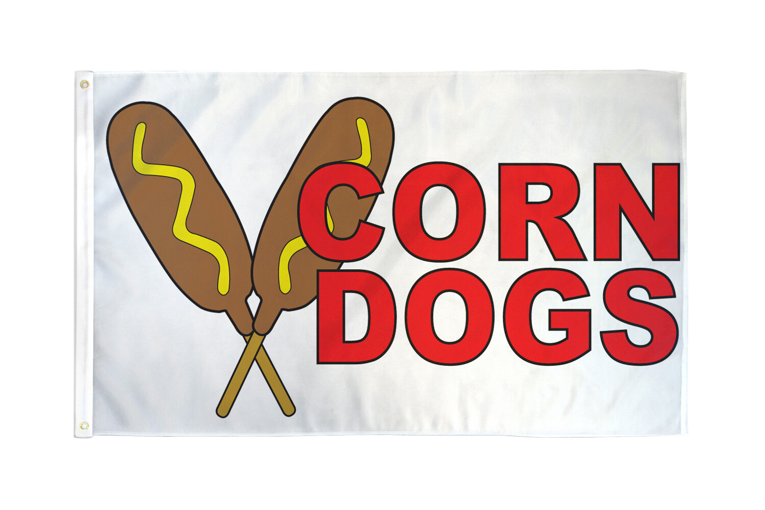 Corn Dog Flag 3x5ft Corn Dogs Banner Bandera de Comida Food Concessions Flag