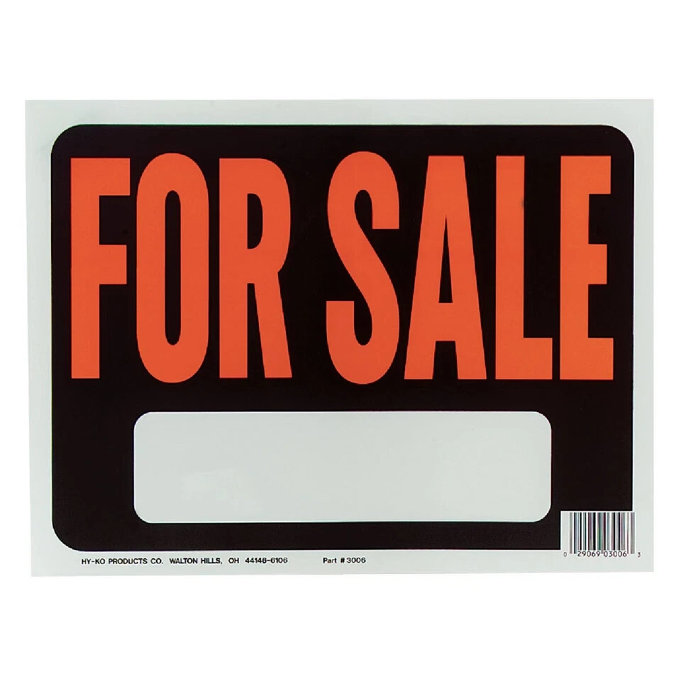 1200 PK FOR SALE Sign 9″x12″ Weatherproof Plastic – Cars, Property, Garage sales