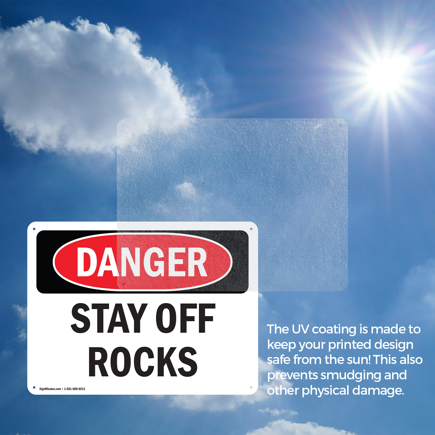 (2 Pack) Stay Off Rocks OSHA Danger Sign Decal Metal Plastic