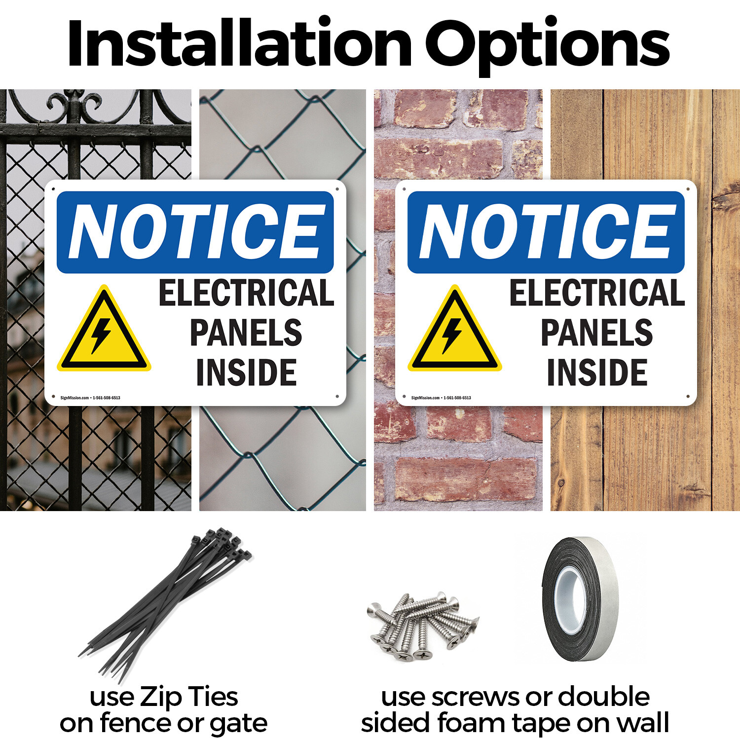 (2 Pack) Electrical Panels Inside OSHA Notice Sign Decal Metal Plastic