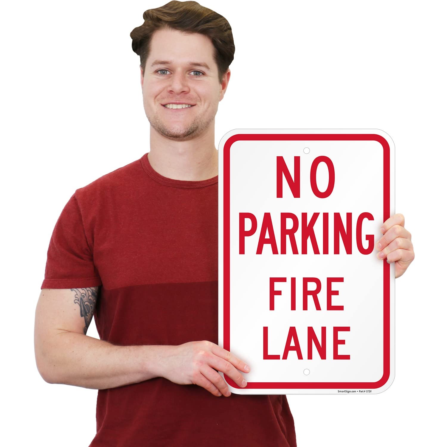 No Parking Fire Lane Sign Heavy Duty Aluminum Weather Resistant 12×18 Inch