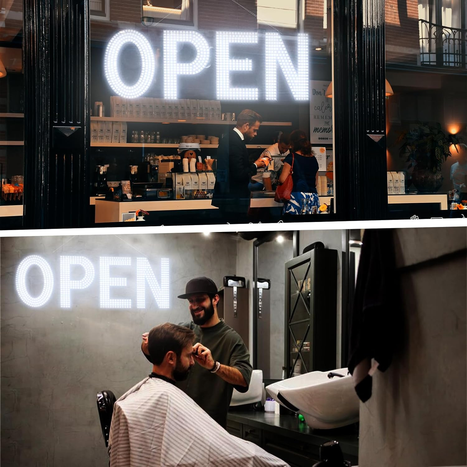 LED Open Signs for Business, 40″X14″ Dimmable Large LED Open Light up Sign with