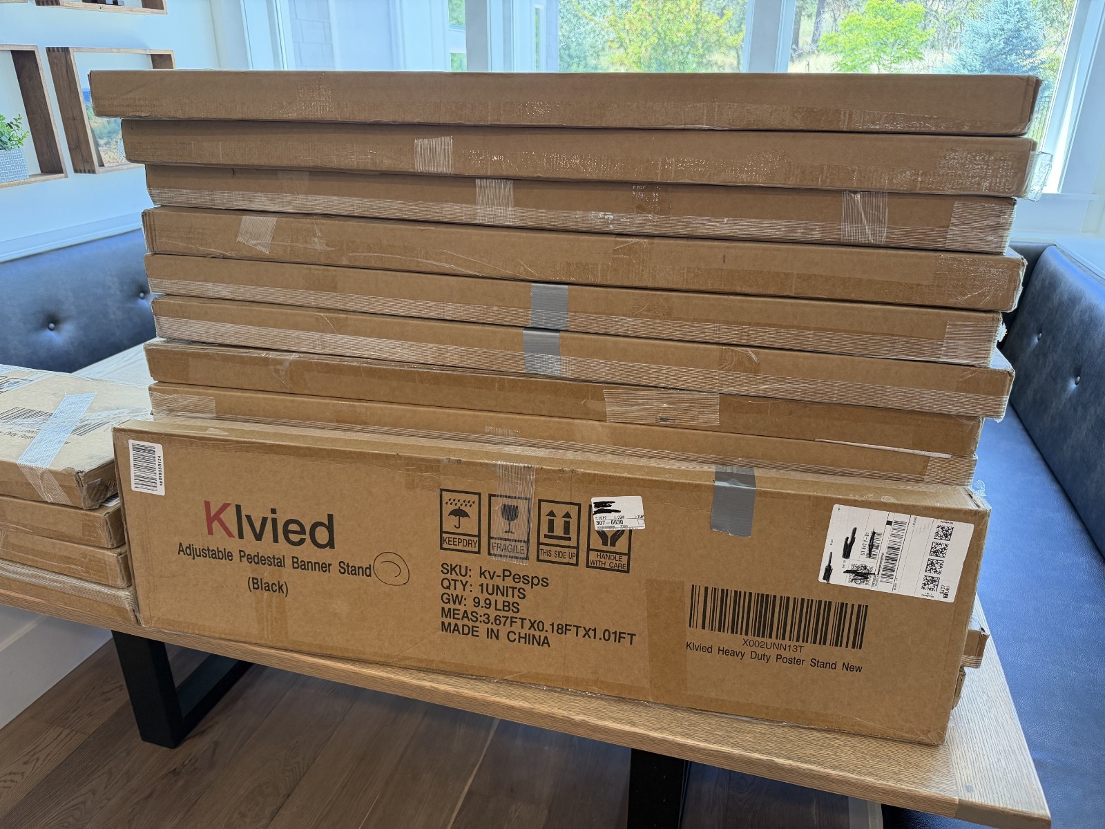 Klvied Heavy Duty Poster Stand with Non-Slip Mat Base, Adjustable Pedestal Si…