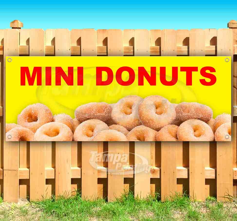 MINI DONUTS Advertising Vinyl Banner Flag Sign Many Sizes Available USA TREATS