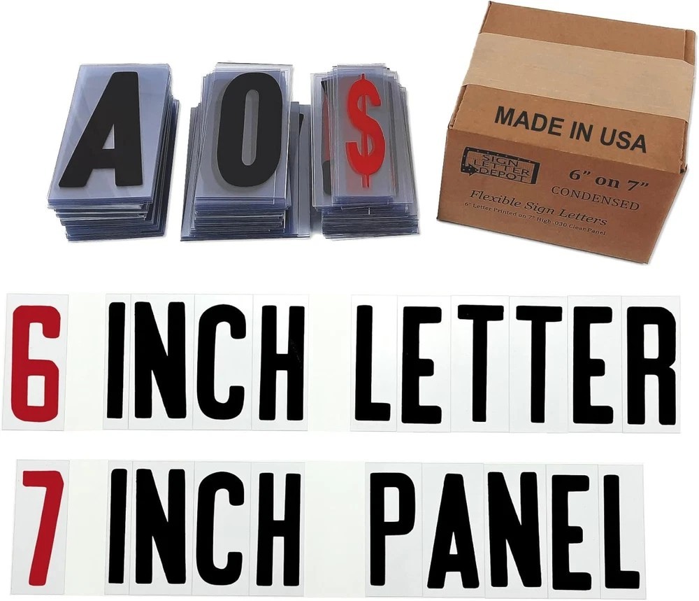 Changeable Outdoor Sign Letters 6” Portable Flex Letters 279 Count Helvetica