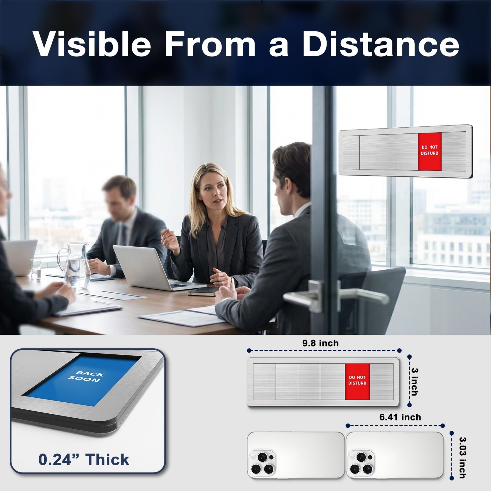 5 Pack Office Door Signs – Do Not Disturb, In Meeting, Out of Office, Privacy Ic