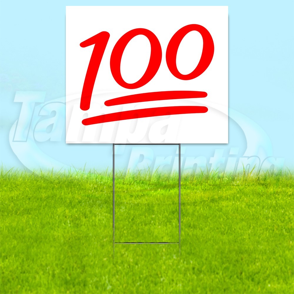 100 18×24 Yard Sign Plastic Corrugated WITH STAKE USA YS00312