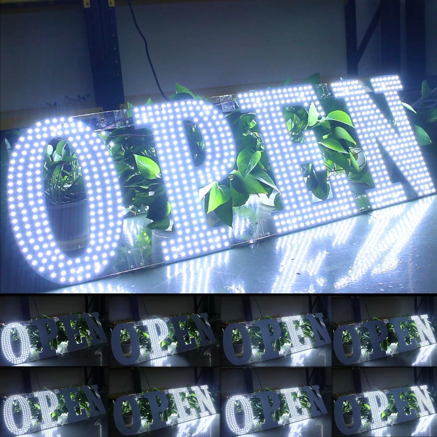 40″x14″ Extra Large LED Open Signs for Business, Unique Design Super Bright Open