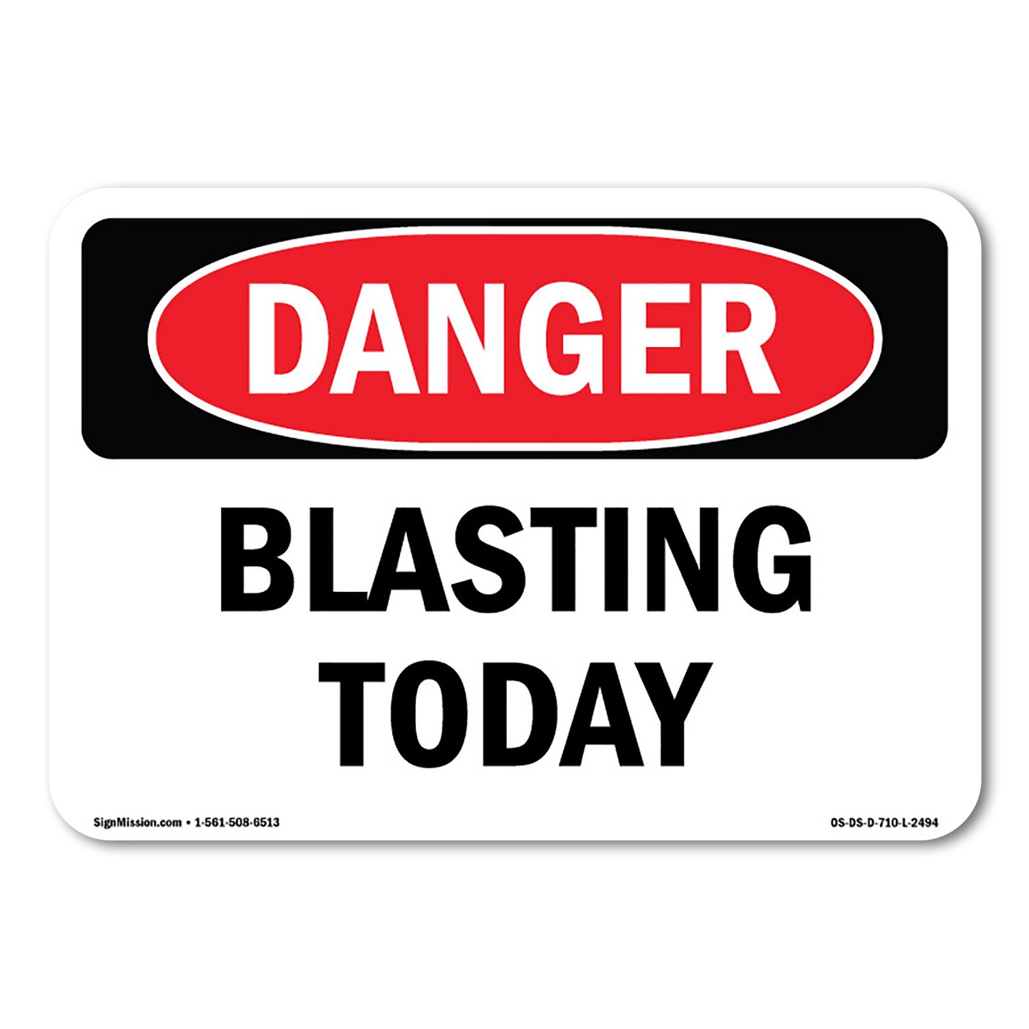 Blasting Today ANSI Danger Sign Metal Plastic Decal