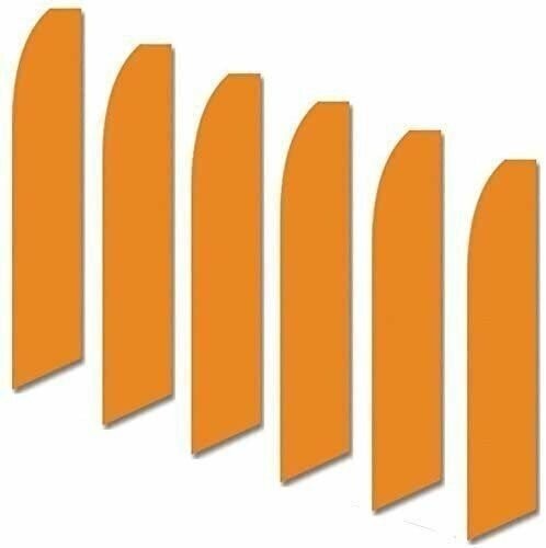 Six (6) Swooper Flags Bright Orange Solid Plain Color