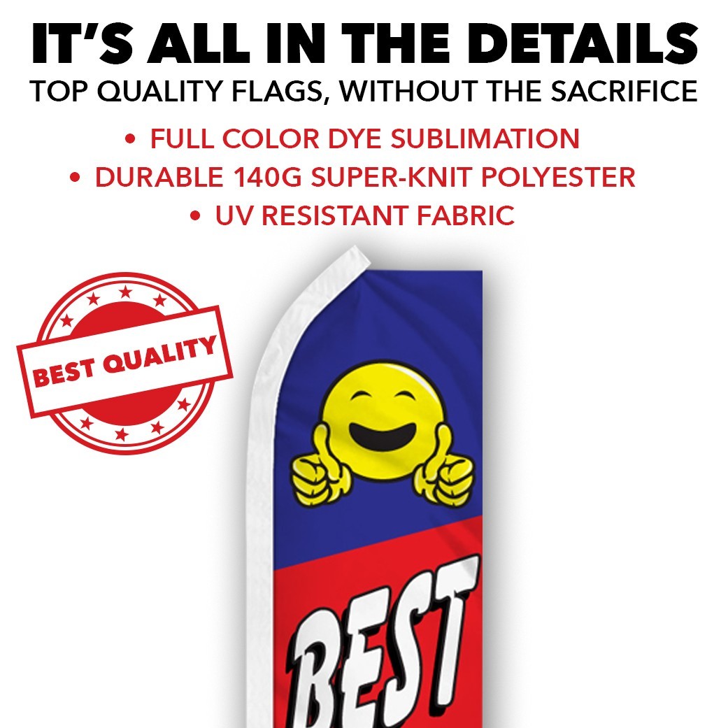 Best Buys Here Advertising Swooper Feather Flutter Flag Sale Promotional