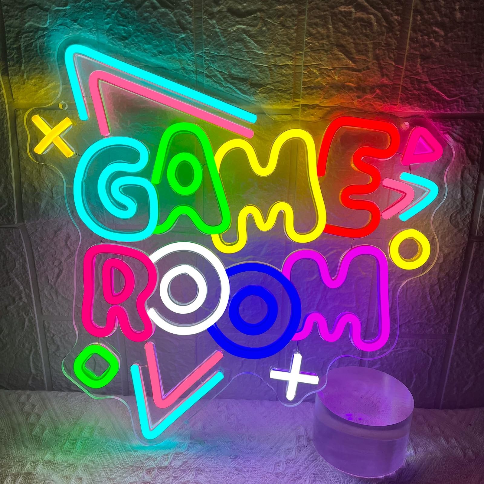 Game Room Neon Sign 13” x 13.6” Big Dimmable Gamer Led Neon Sign USB Powere…