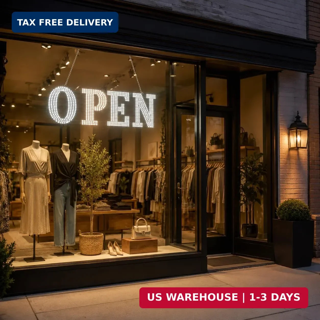 40″x14″ Large Open Sign for Business, Open Signs Led with Hanging Installation,
