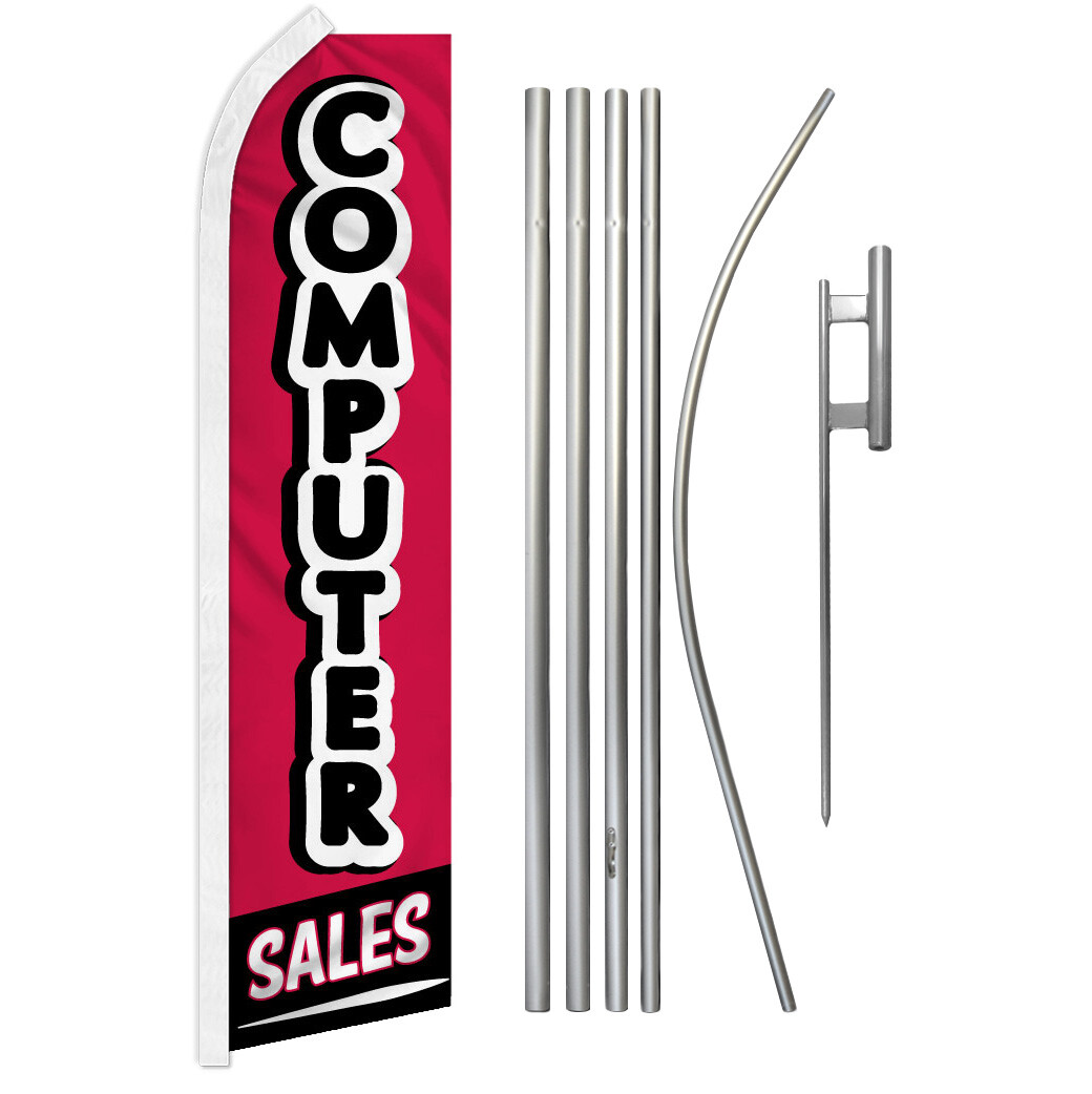 Computer Sale Swooper Flutter Feather Advertising Flag Pole Kit Electronics Sale