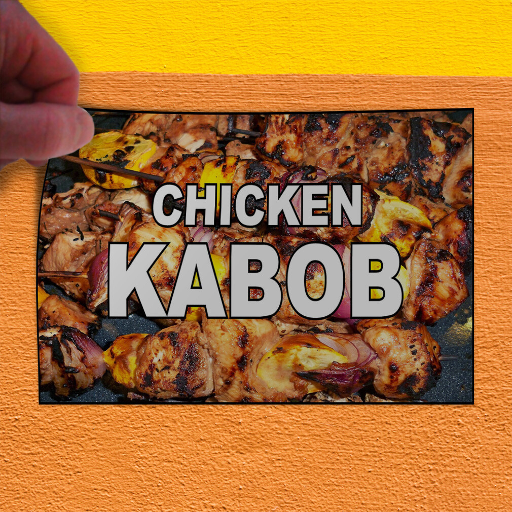 Decal Stickers Chicken Kabob Food Fair Restaurant Cafe Market Store Sign Label