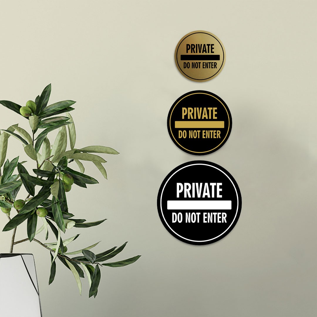 Signs ByLITA Circle Private Do Not Enter Wall or Door Sign – Multipack