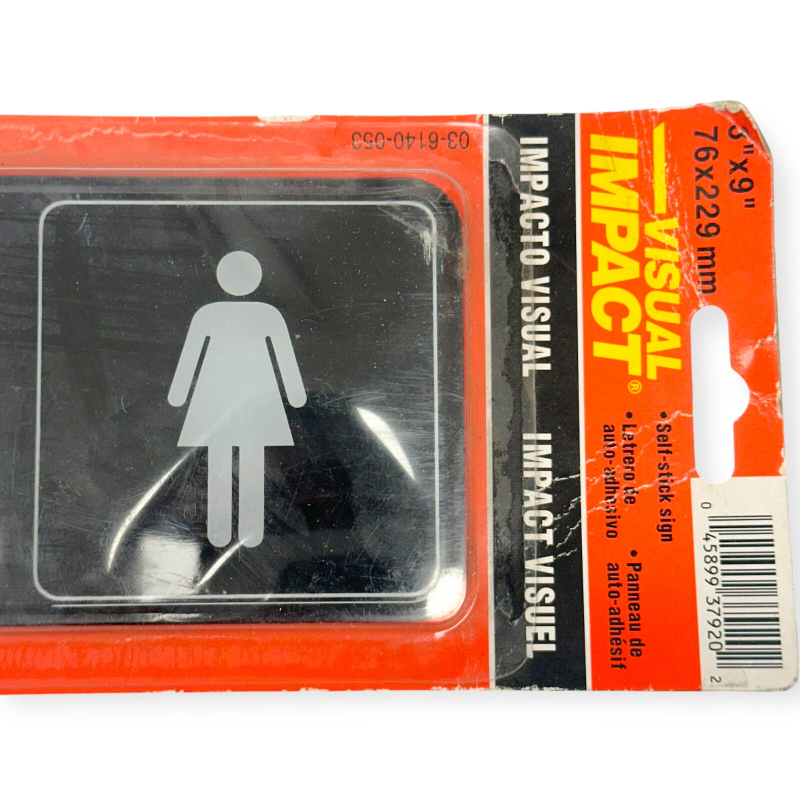Women and Exit Signs 3 in x 9 in Visual Impact Self Stick Cole