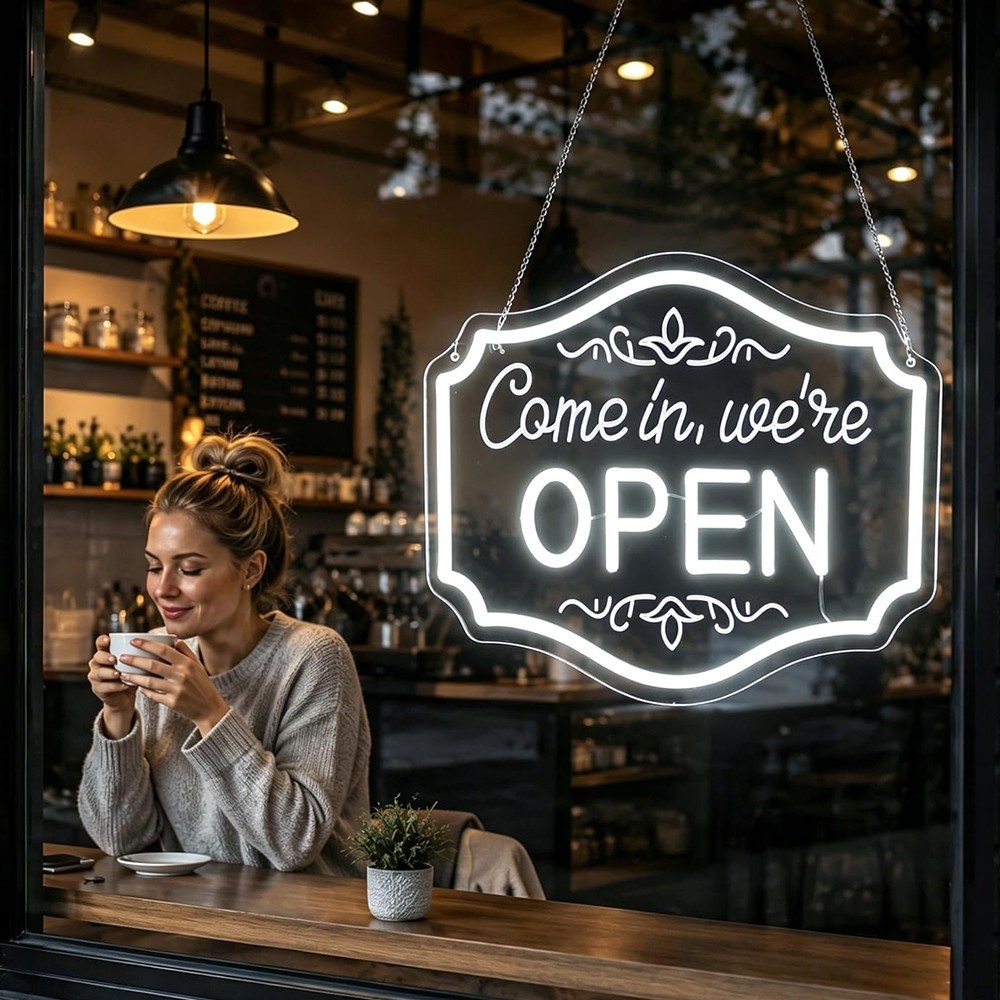 OPEN NEON SIGN FOR BUSINESS SHOP STORE LED OPEN WALL SIGN USB POWERED ACRYLIC