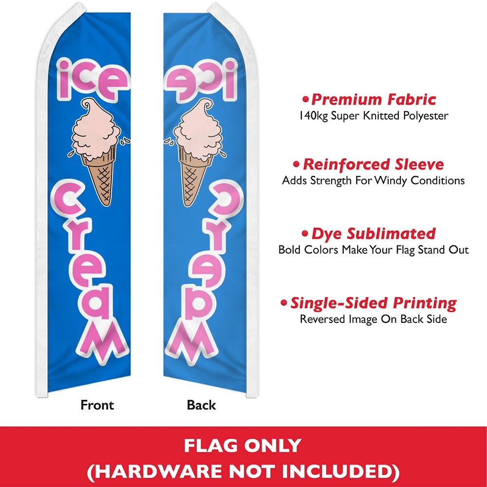 Ice Cream Advertising Swooper Feather Flutter Flag Concessions Food