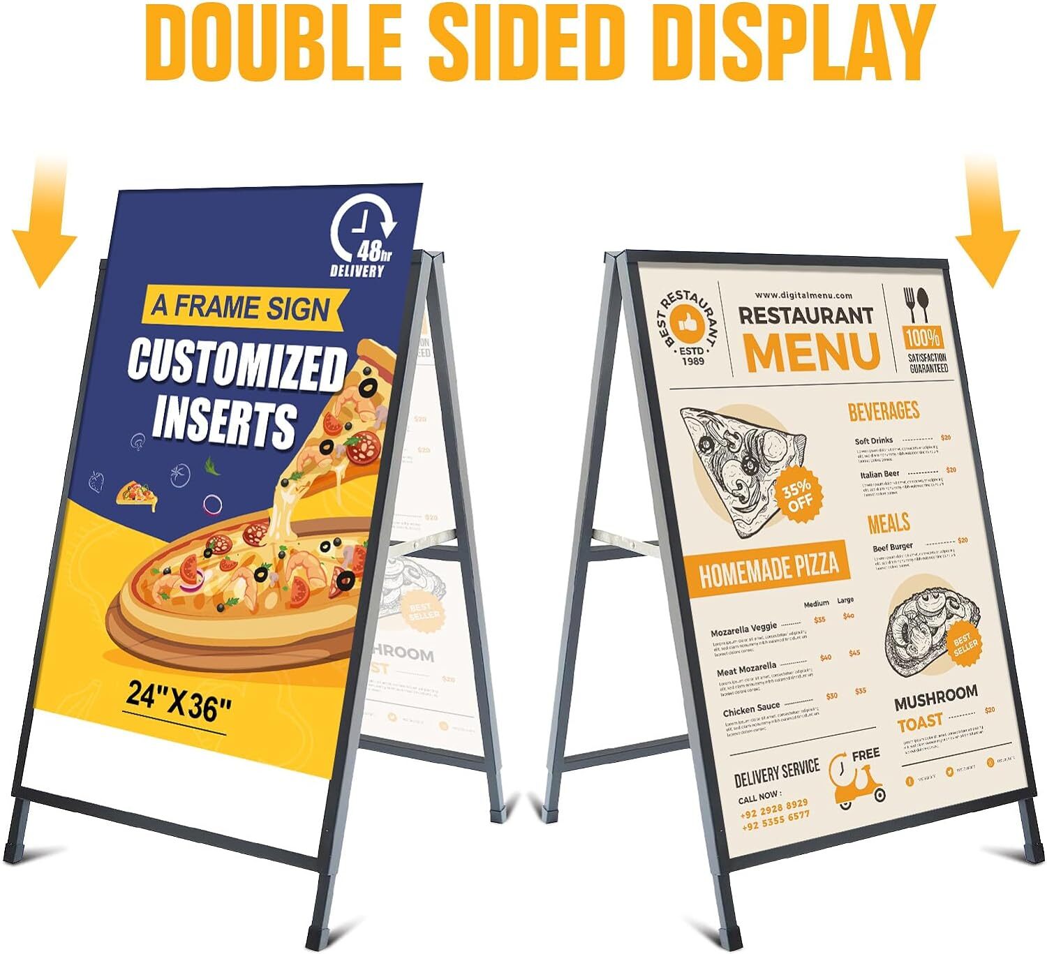 A Heavy Duty A-Frame Sidewalk Sign 24 x36Inch Full-color Printed,Sidewalk Sign