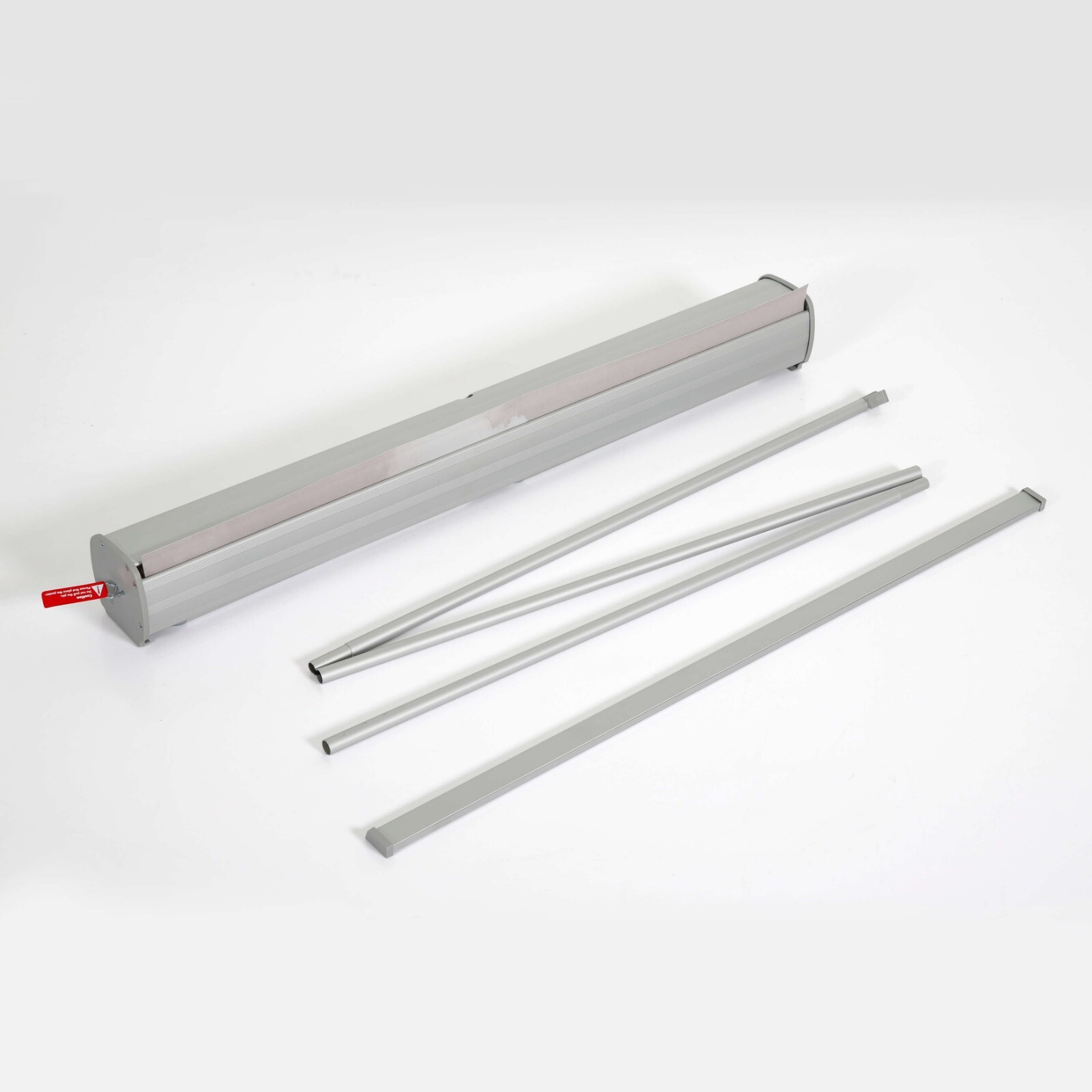Retractable Banner Stand- Floor Standing Eco Roll Banner Holder Silver Aluminum